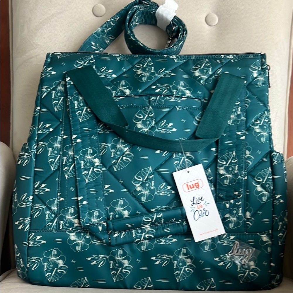 NWT Lug Baby Yacht Carry-All Zip-Top Tote in Aloha Teal 🌺